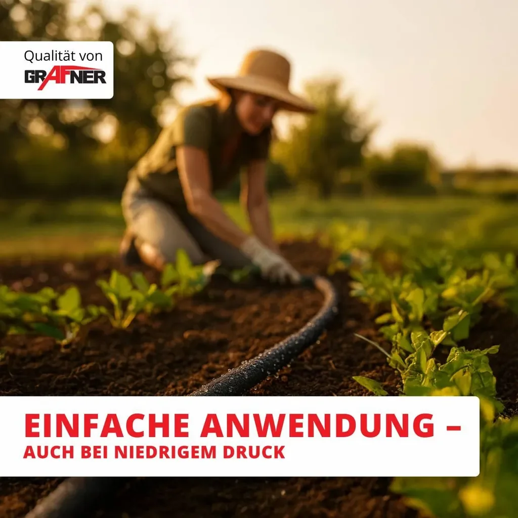 Grafner Perlschlauch 1/2 Zoll 15 m Tropfschlauch Anschlussgarnitur