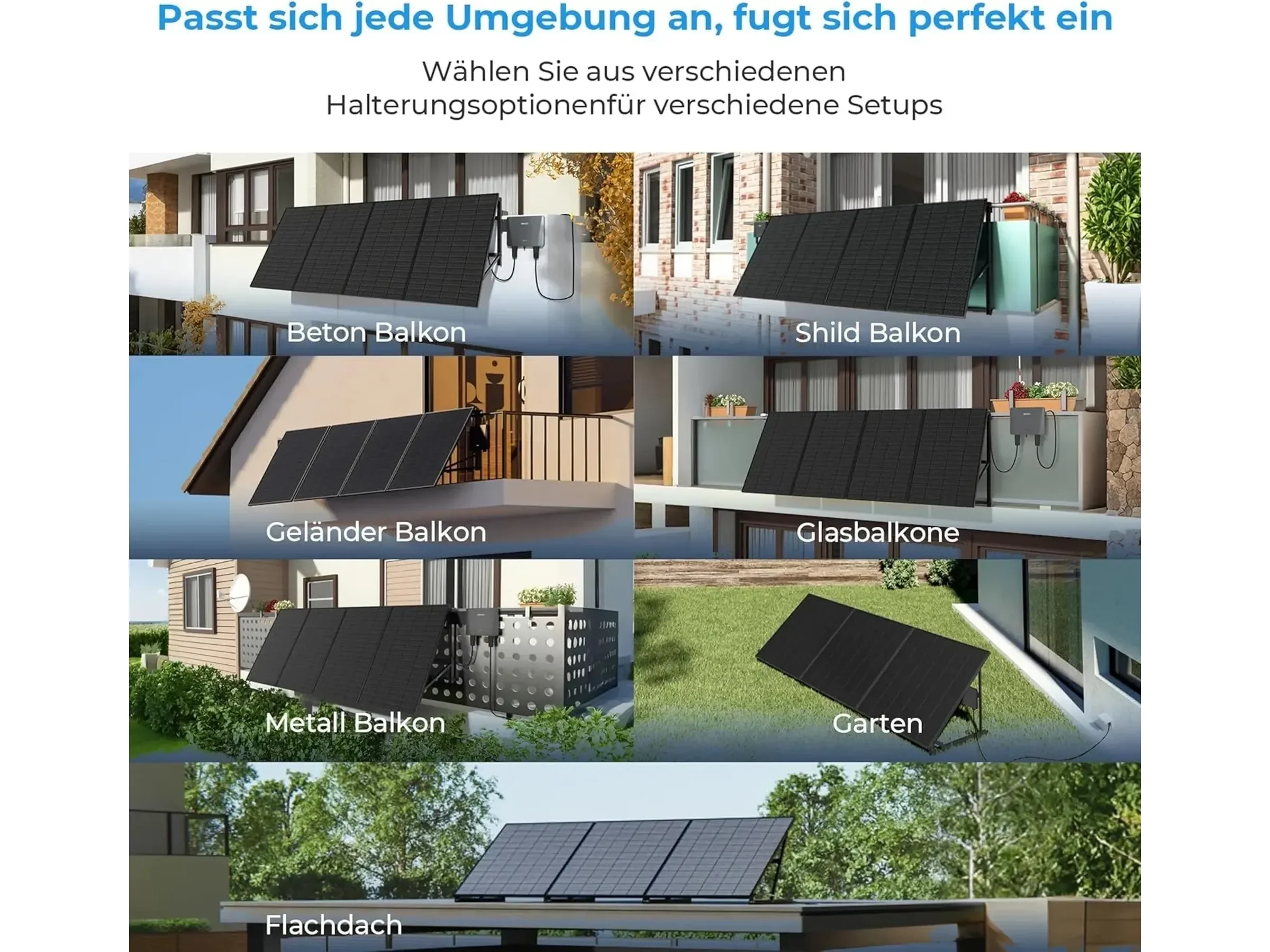 SUNSHARE Halterung für Balkongeländer Balkonkraftwerk einfache Montage