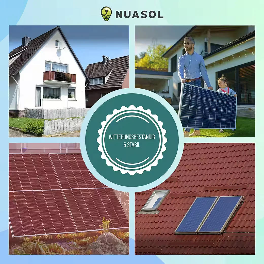 NUASOL Solarmodul-Halterung verstellbar 15-60 Grad silber/schwarz