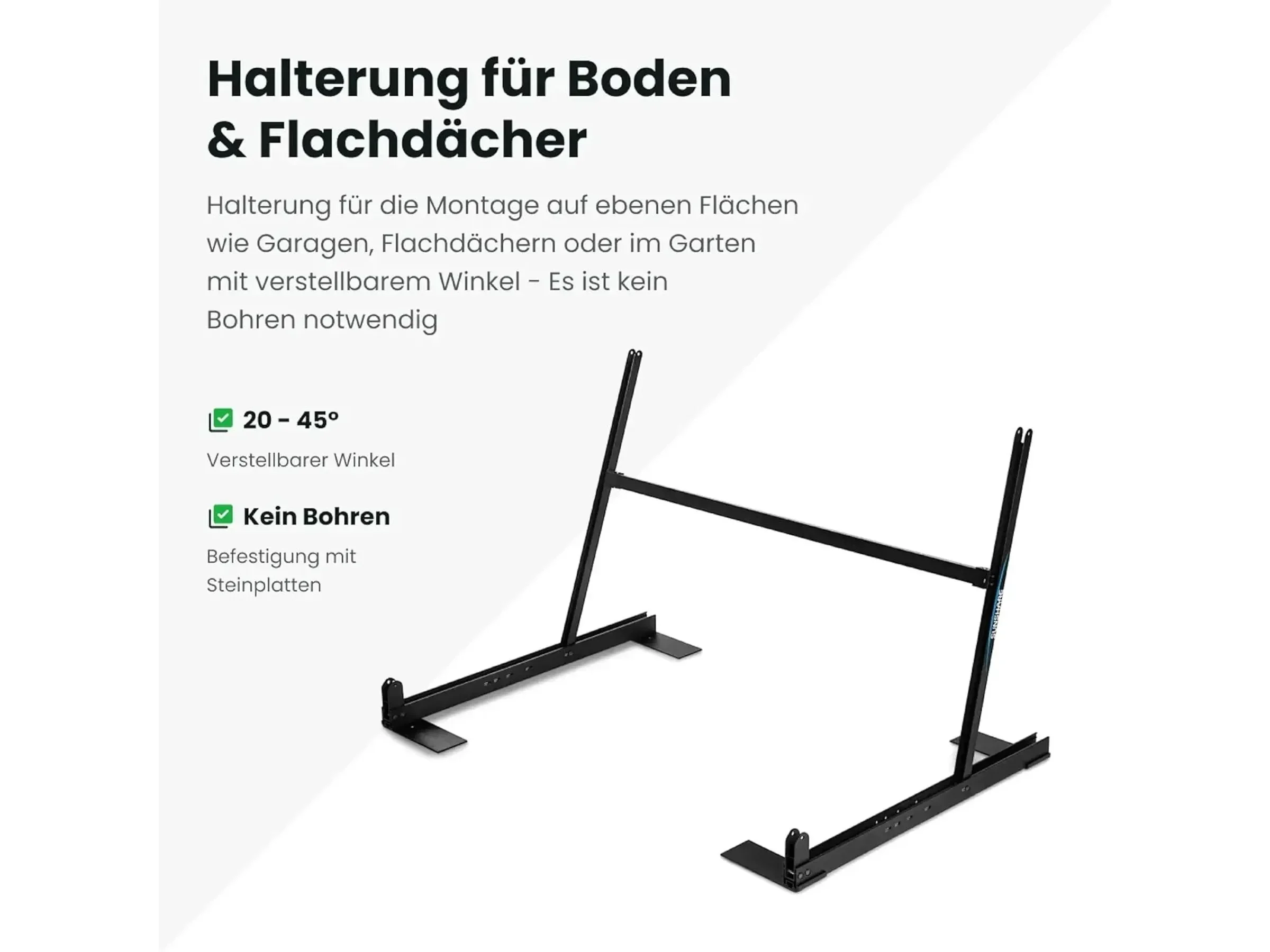 SUNSHARE Balkonkraftwerk Halterung für Flachdach und Garten