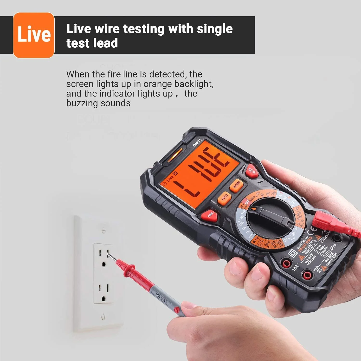 TACKLIFE Multimeter Messgerät für Spannung Strom und Widerstand