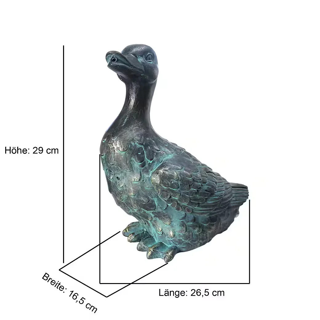 ARNUSA Solarbrunnen Wasserspeier Ente 29,5 cm mit Pumpe Teichdeko