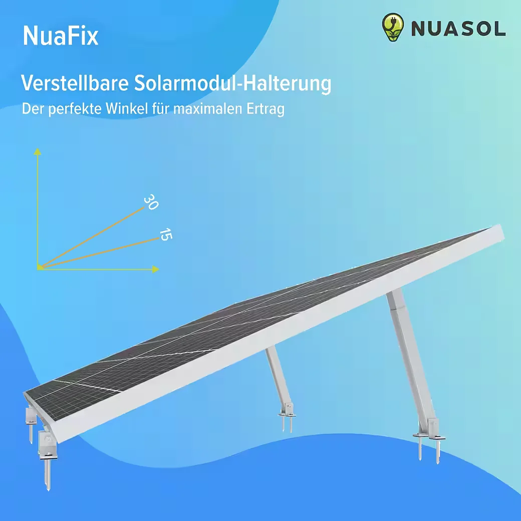 NUASOL Solarmodul-Halterung verstellbar 15-60 Grad silber/schwarz