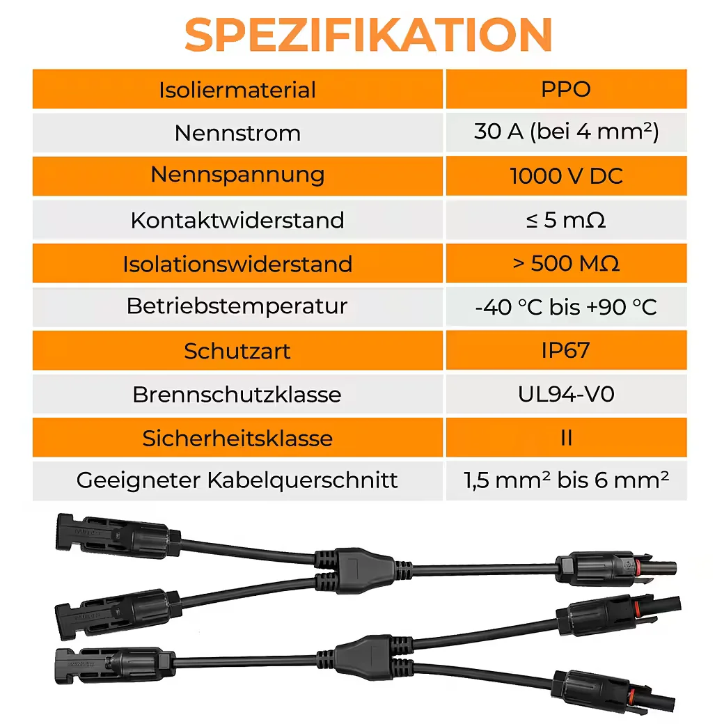 RHEIN BELEUCHTUNG MC4 Y-Stecker Verteiler Set 1 zu 2/3/4 Solarstecker