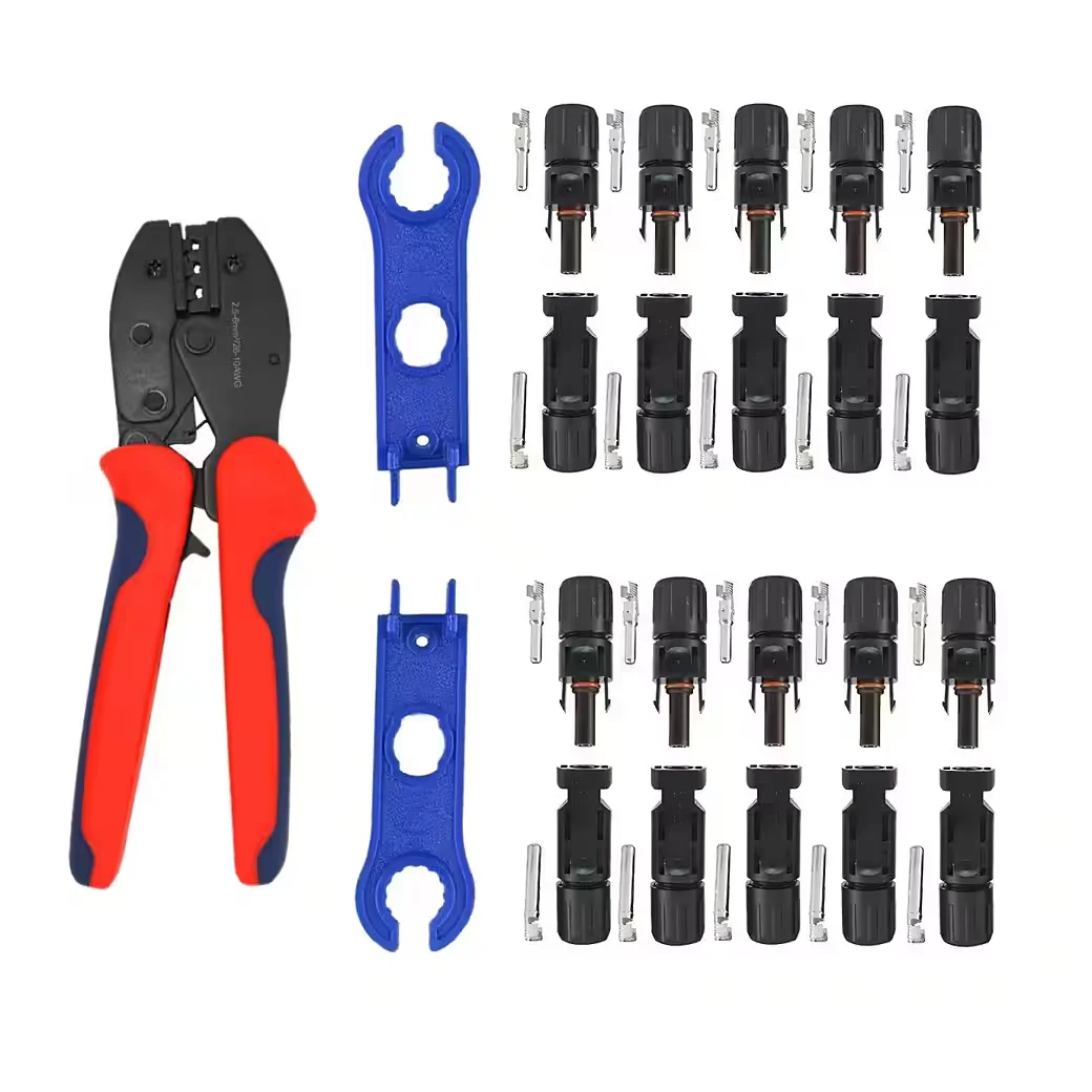 ARLI Solar Crimpzange Set mit 10 Paar Solarsteckern und Schlüssel