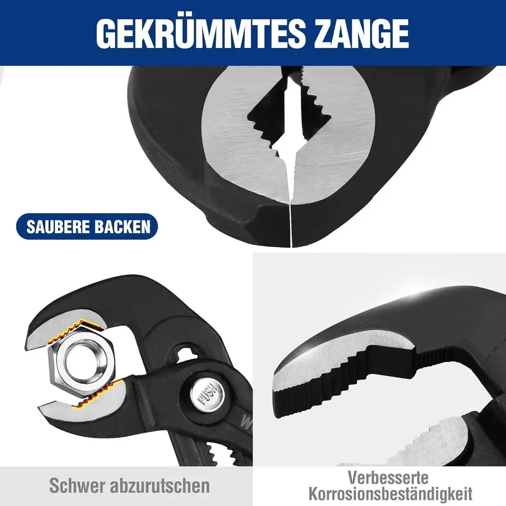 WORKPRO Wasserpumpenzange 305 mm Cr-V Stahl Rillen-Gleitgelenk