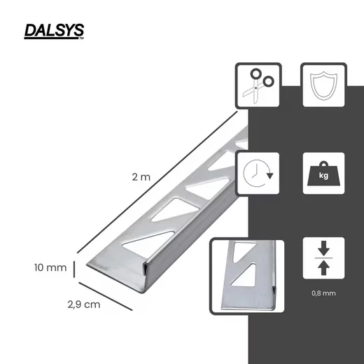 DALSYS Fliesenschiene Edelstahl L Profil Fliesenprofil