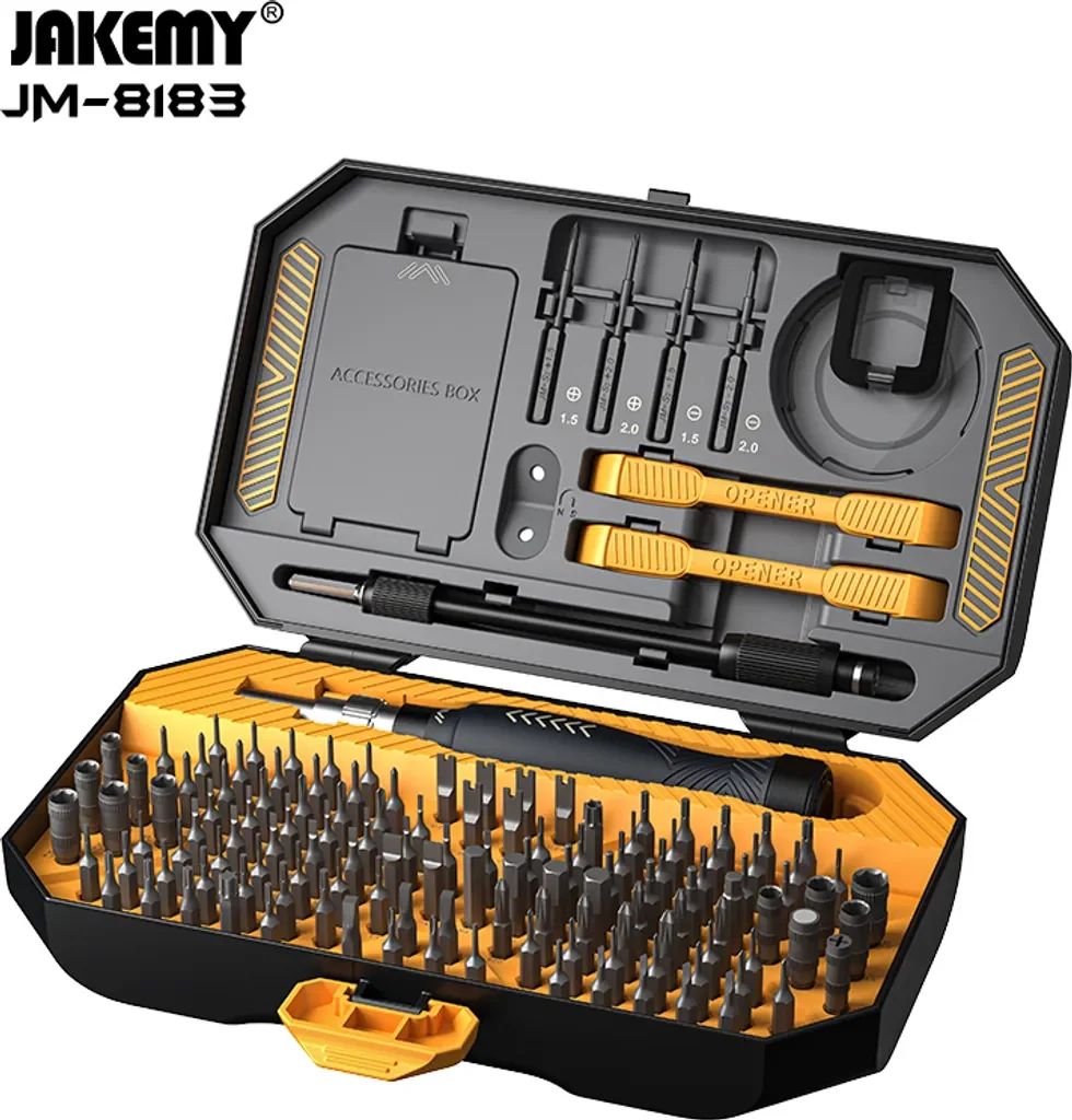 INSMA Jakemy Präzisions-Schraubendreher Set 145-tlg. mit 132 CR-V Bits