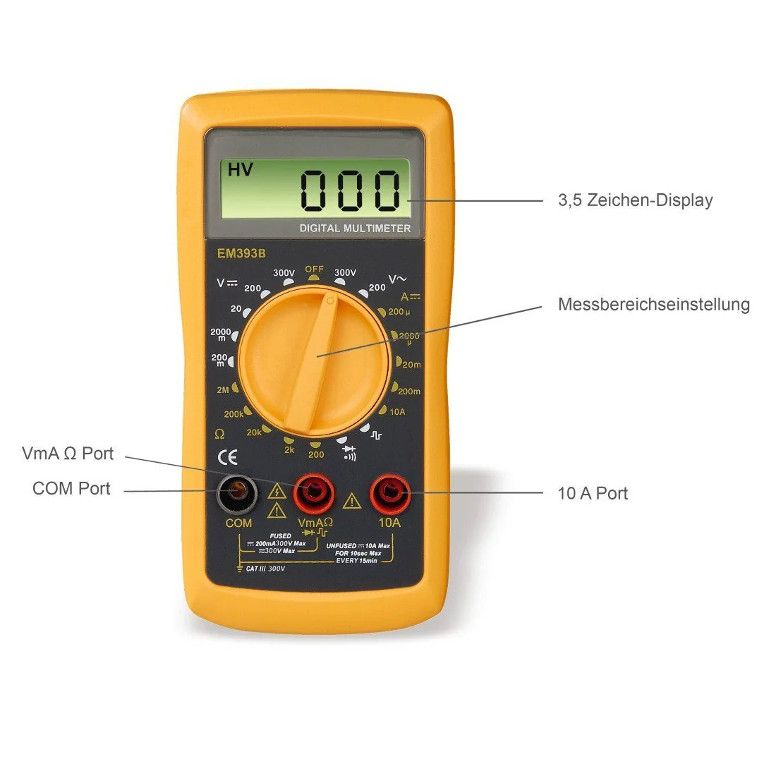 Hama Digitalmultimeter für Spannung, Strom und Widerstand, 300V
