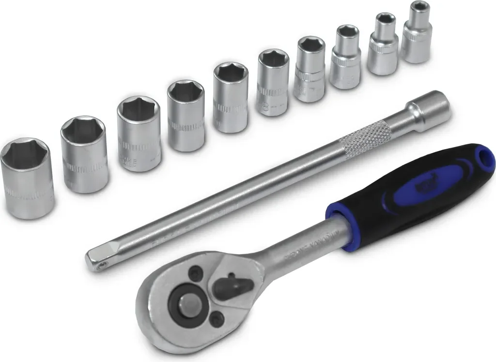 Bituxx 12-tlg. Stecknuss-Set 1/4 Zoll Sechskant Ratsche, Verl. 150 mm