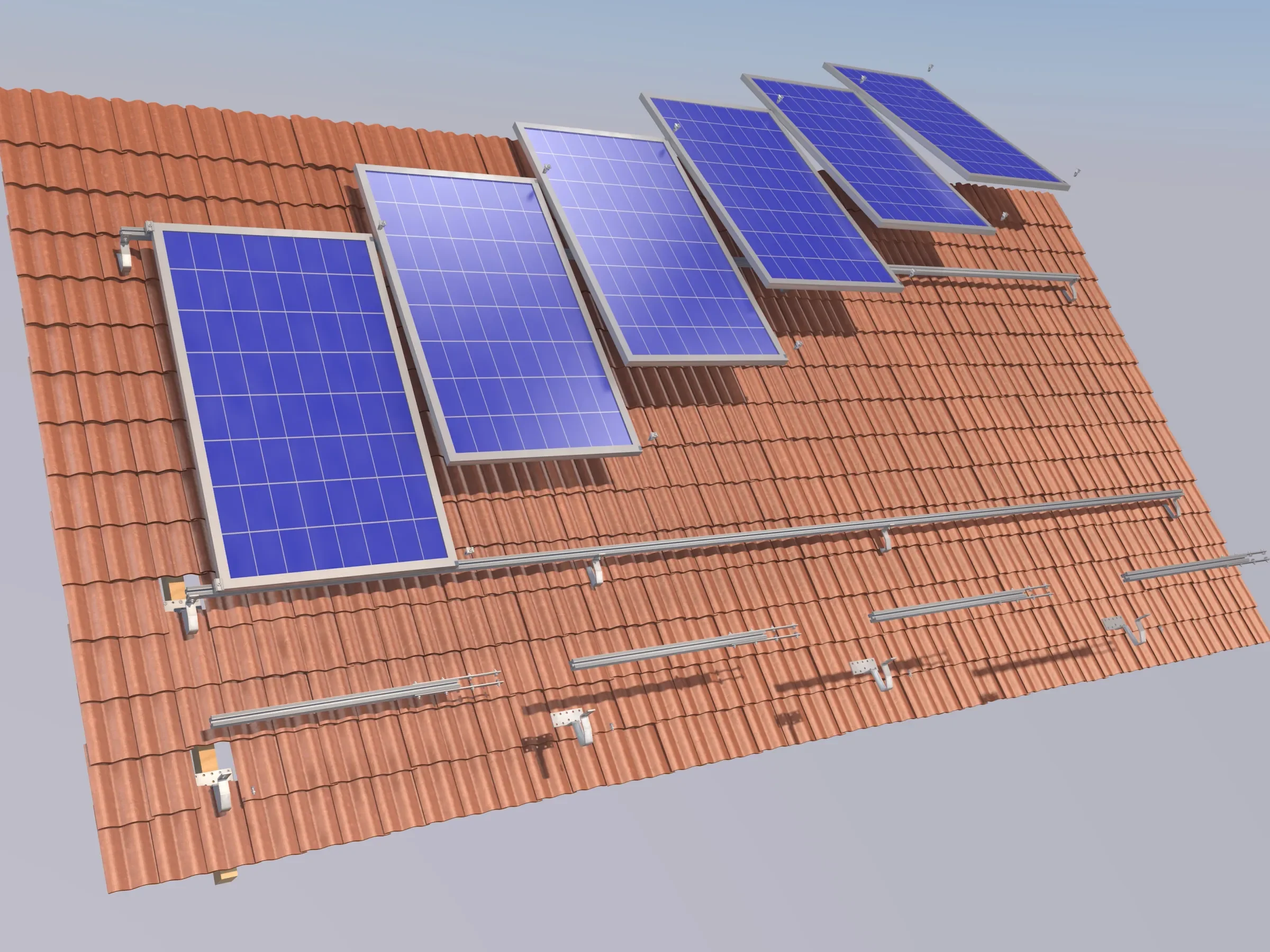 Solar Base Mittelklemme Blank für PV-Module 30 mm - 40 mm