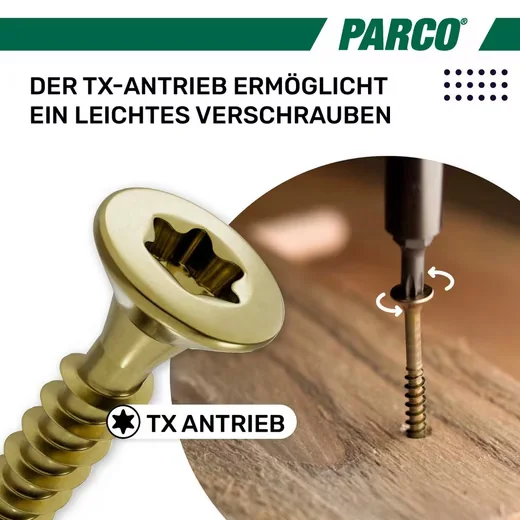 PARCO Spanplattenschrauben Senkkopf Torx verzinkt deutsche Qualität