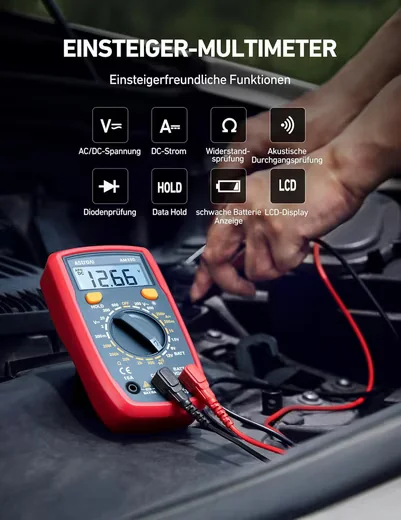 ASTROAI Digital Multimeter Volt Ohm Ampere Spannungsmesser Tester