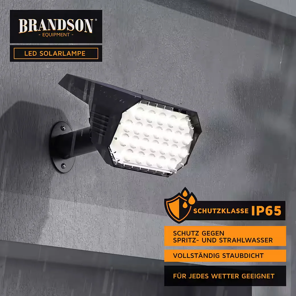 Brandson LED Solar Akku Gartenstrahler mit Erdspieß und Wandmontage