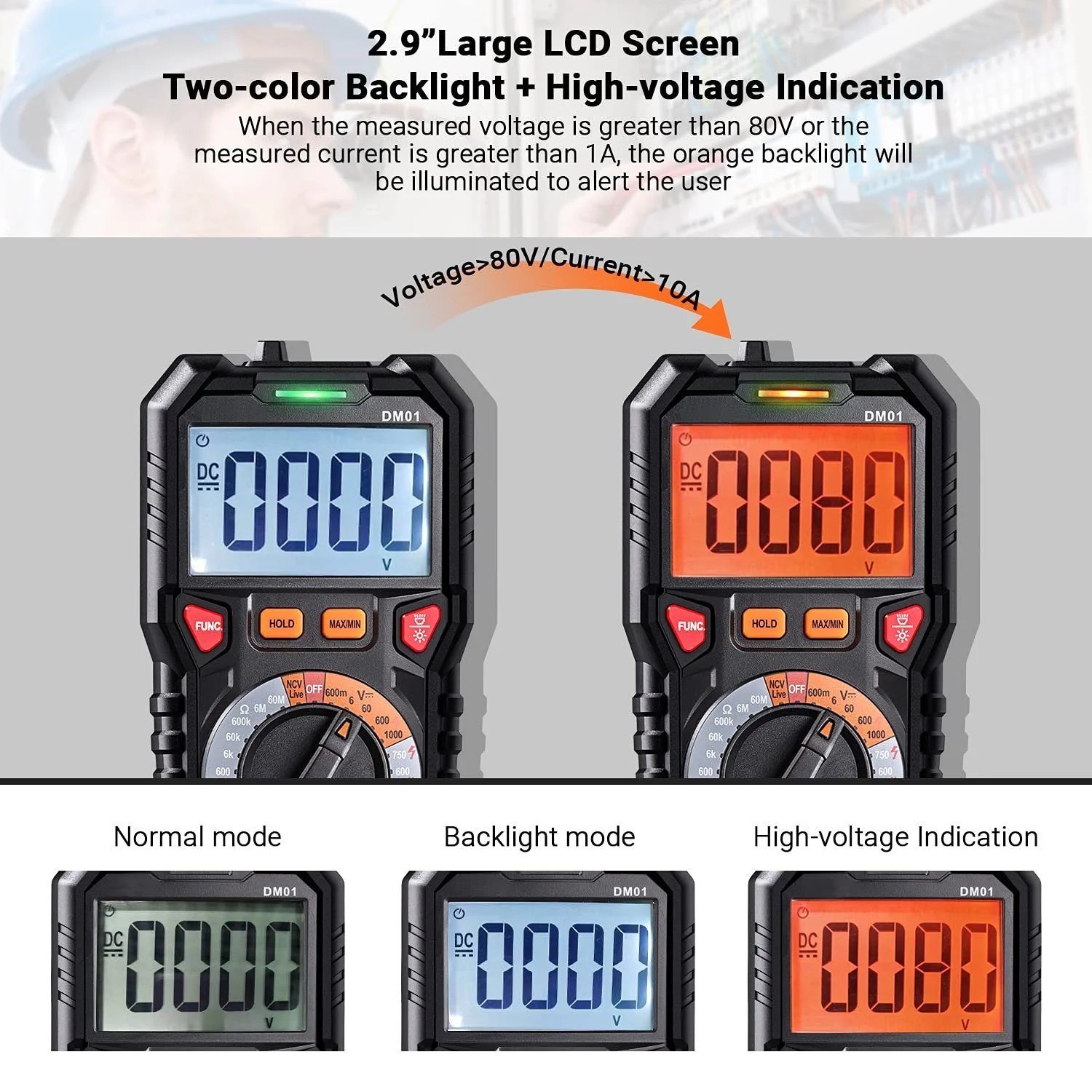 TACKLIFE Multimeter Messgerät für Spannung Strom und Widerstand