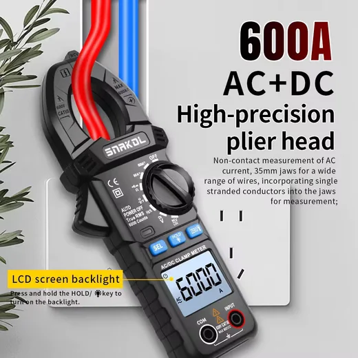 ATHLIX Digitales Zangenmultimeter 600 A AC DC True RMS 35 mm