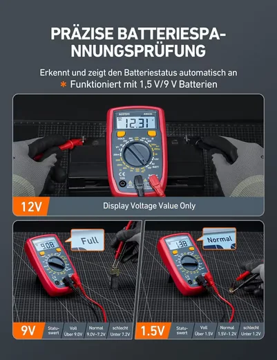 ASTROAI Digital Multimeter Volt Ohm Ampere Spannungsmesser Tester