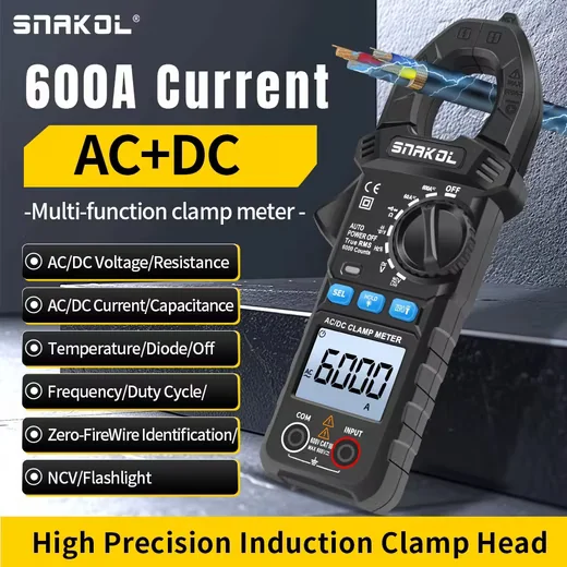 ATHLIX Digitales Zangenmultimeter 600 A AC DC True RMS 35 mm