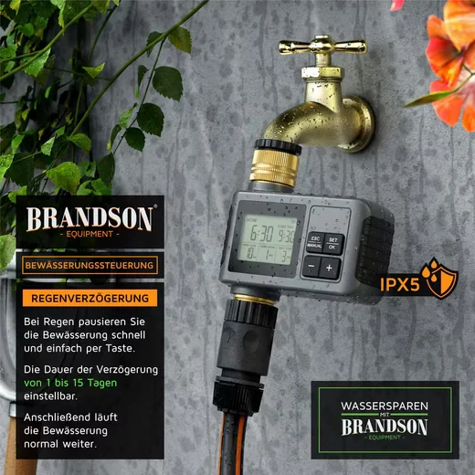 Brandson Bewässerungssteuerung digital mit LCD Wasserzeitschaltuhr