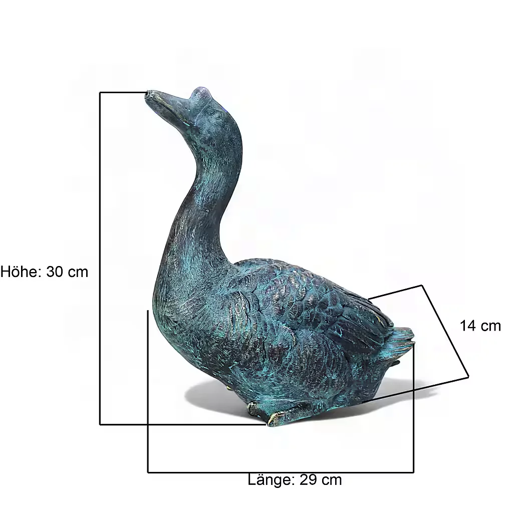 ARNUSA Solar Wasserspeier Gans Teichfigur Gartendeko Springbrunnen