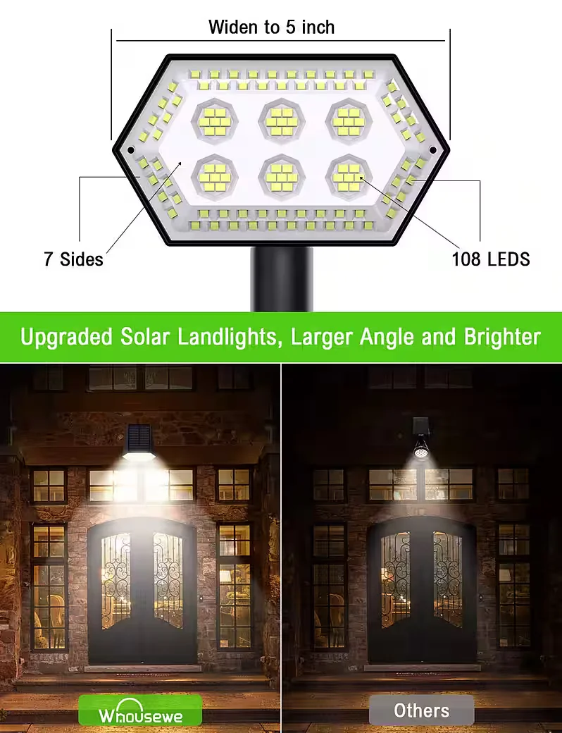 SOLARANDMORE LED Solarstrahler 108 LEDs IP65 Gartenleuchte 1er-Pack
