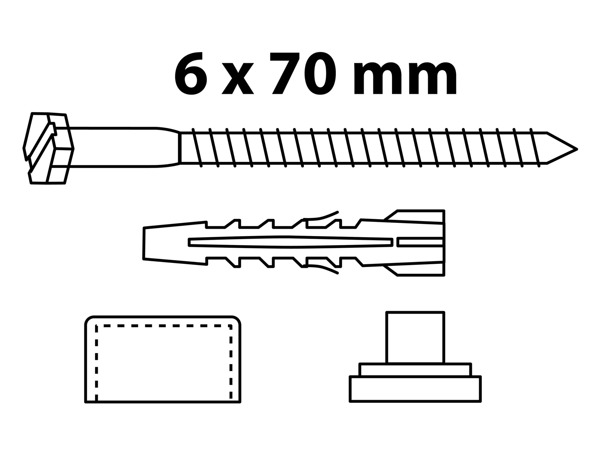 Kirchhoff Stockschrauben Flachkopf M6 x 45 mm Eisen 5 Stück