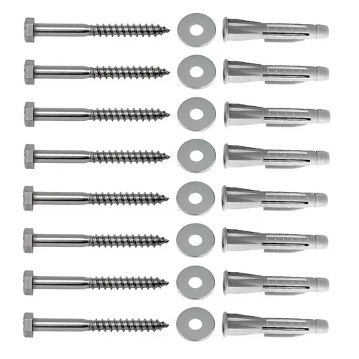 ARLI Schrauben- und Dübelset 8x Schrauben, 8x Dübel, 8x U-Scheiben