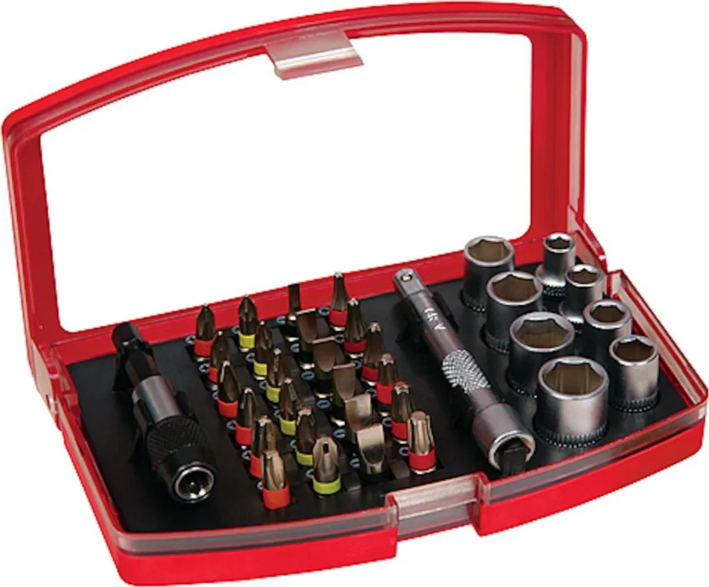 PROREGAL Bit Set 34 teilig mit Magnethalter und Adapter S2 Stahl 25 mm