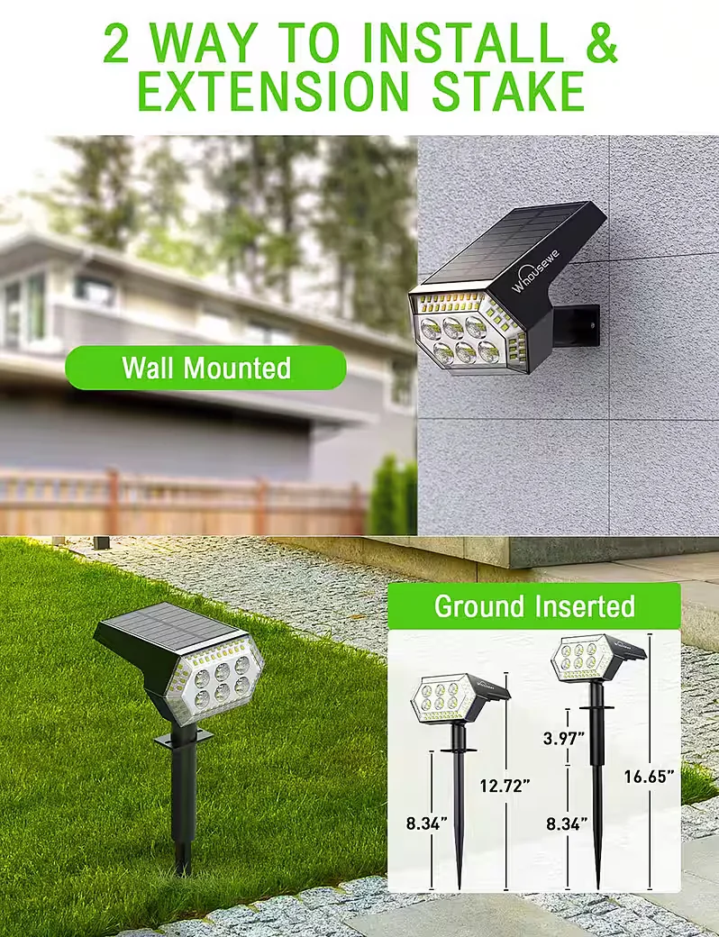 SOLARANDMORE LED Solarstrahler 108 LEDs IP65 Gartenleuchte 1er-Pack