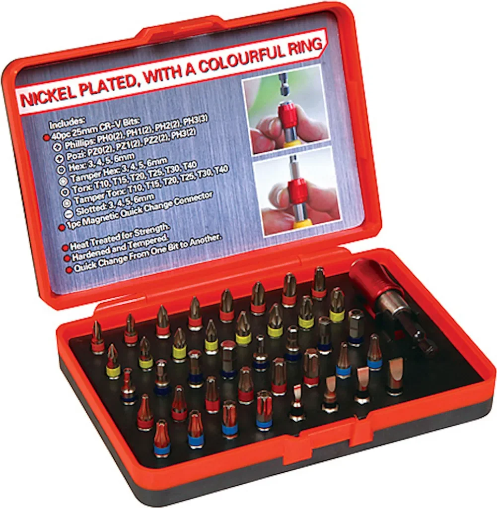 PROREGAL Bit-Set 41-teilig mit Magnet-Bithalter, 25 mm, S2 Stahl