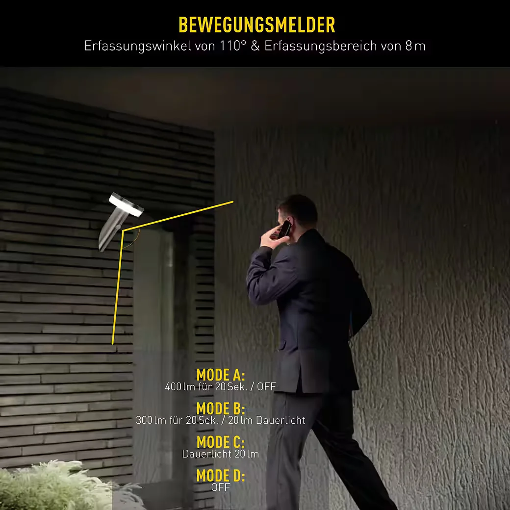 NÄVE LED Solarleuchte Norcia für Außen, Garten und Terrasse