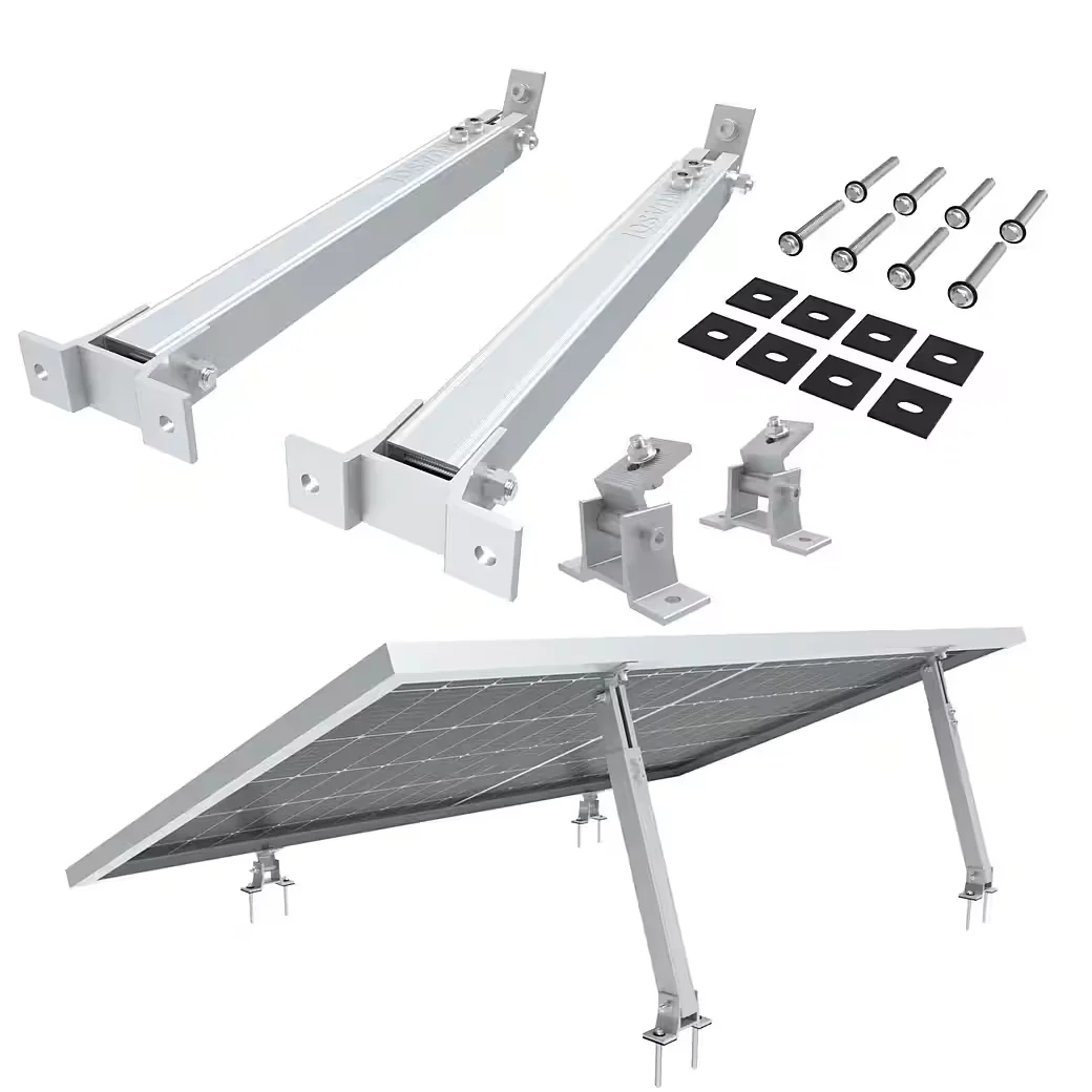 NUASOL Solarmodul-Halterung verstellbar 15-60 Grad silber/schwarz