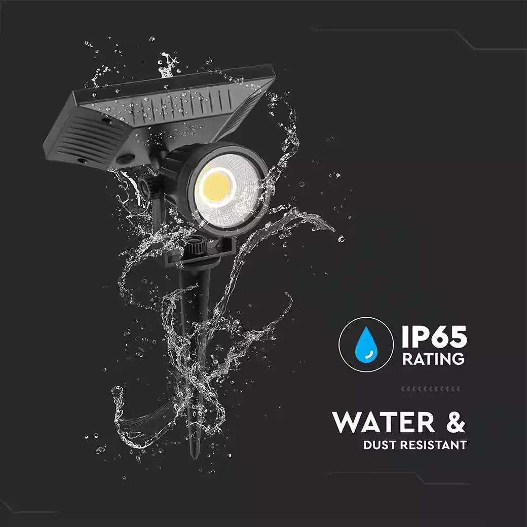 V-TAC Solar LED Gartenleuchte VT-952 2W 4000K IP65 schwarz